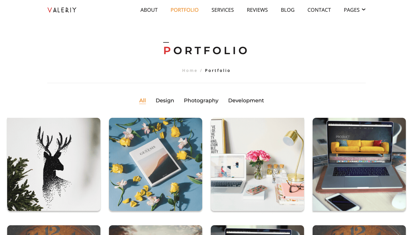 Portfolio 4 columns (full width)