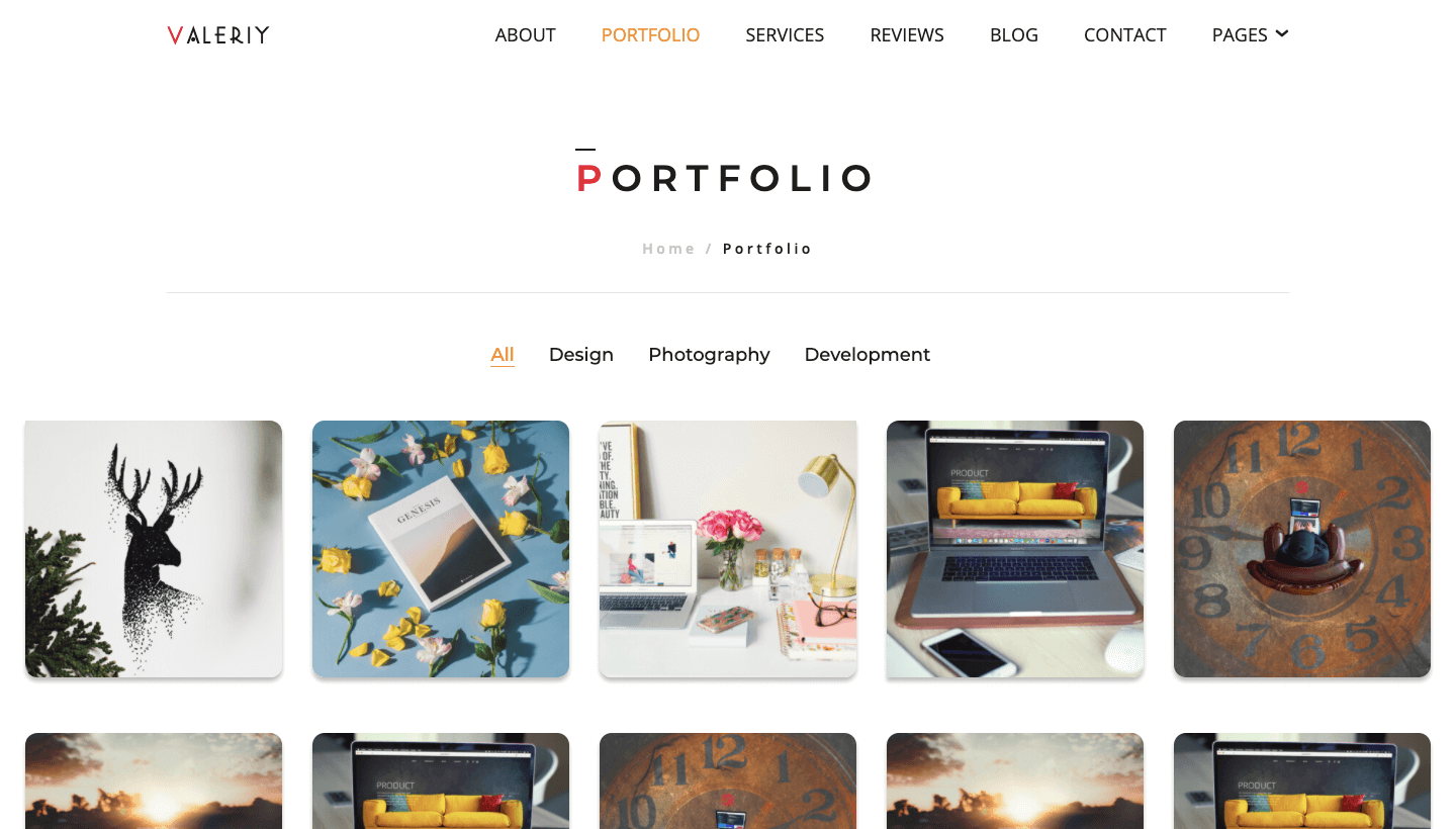 Portfolio 5 columns (full width)