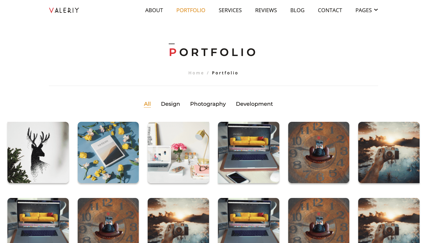Portfolio 6 columns (full width)